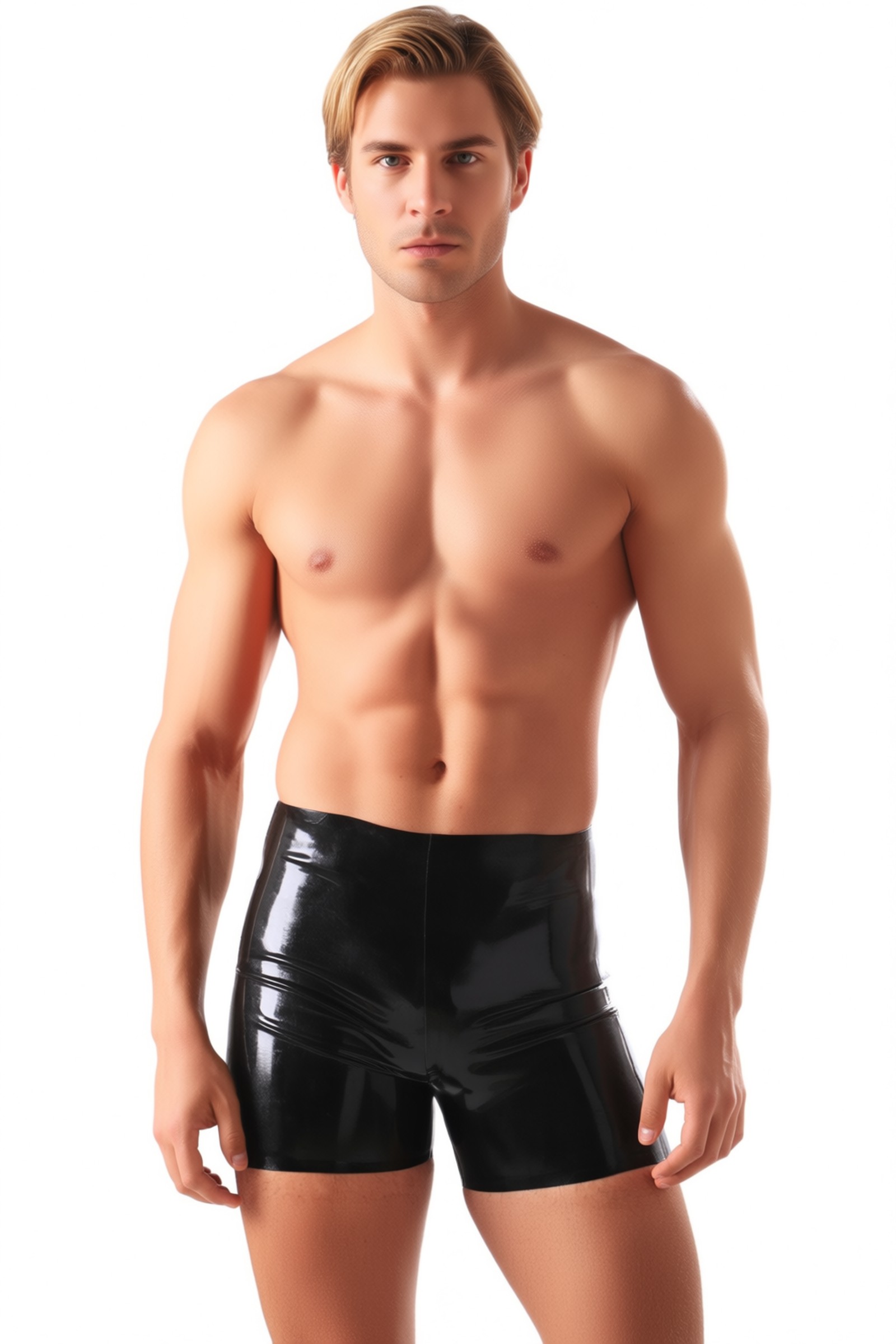 Boxer – pantalón corto de látex clásico para hombre