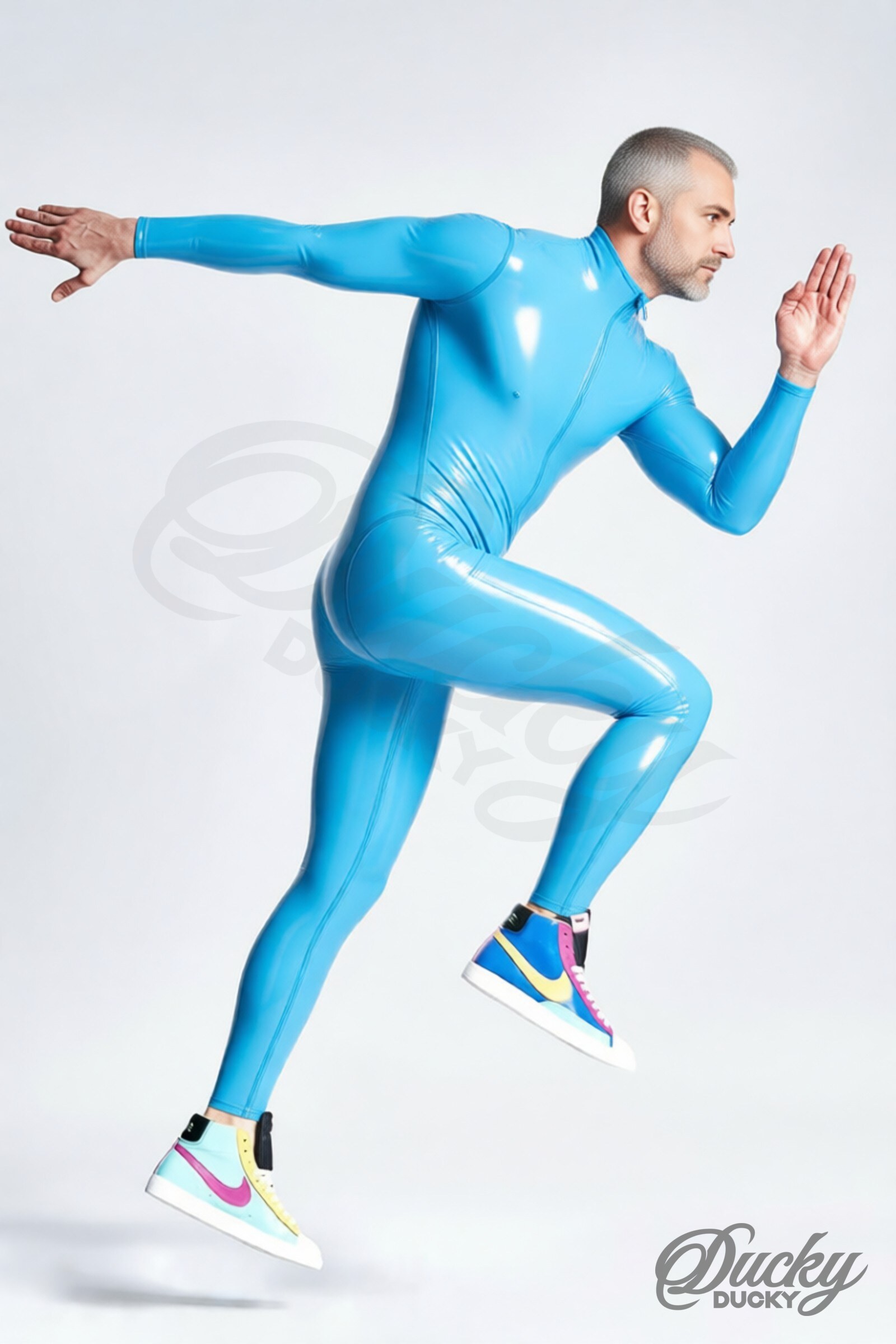 Brave – nyakon át bebújós férfi latex catsuit