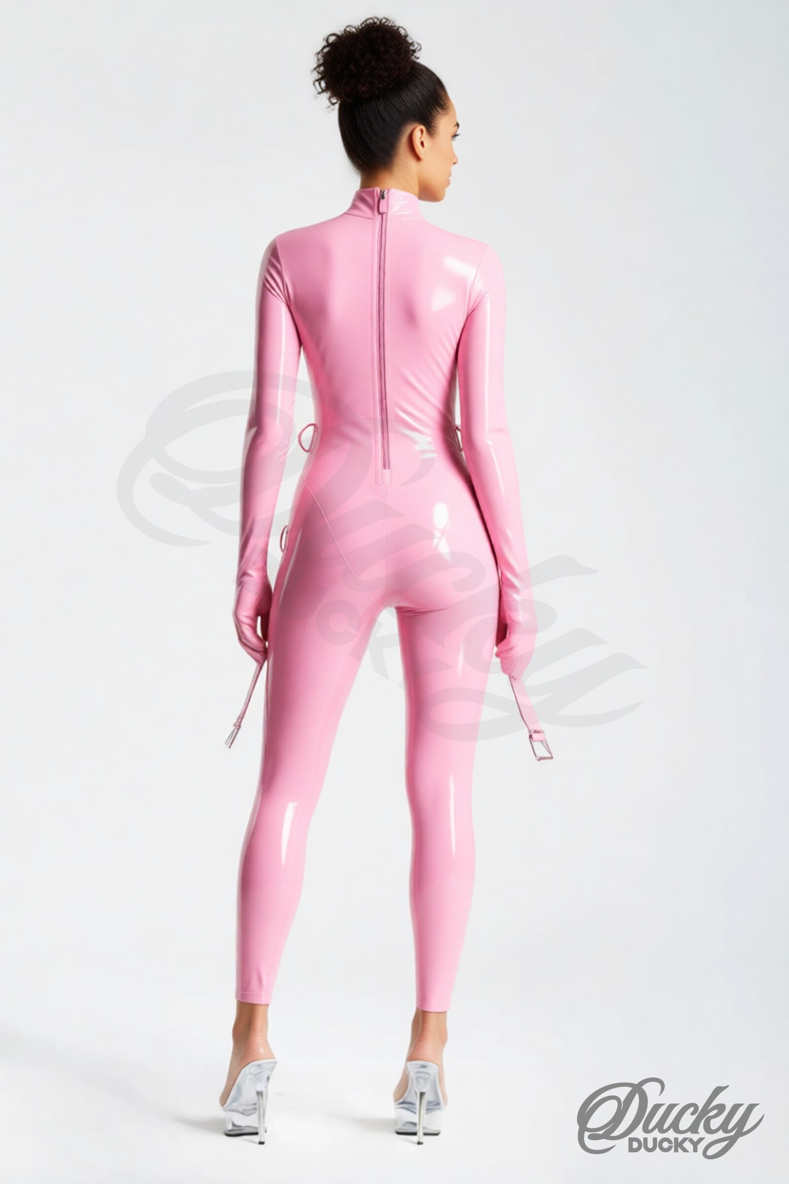 Cobalt – catsuit i latex med remme