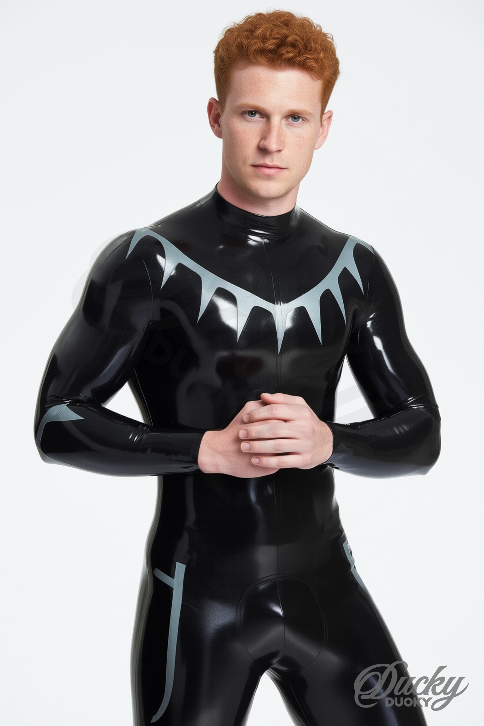 Mako – latex herencatsuit met haaientandmotief - Afbeelding 2
