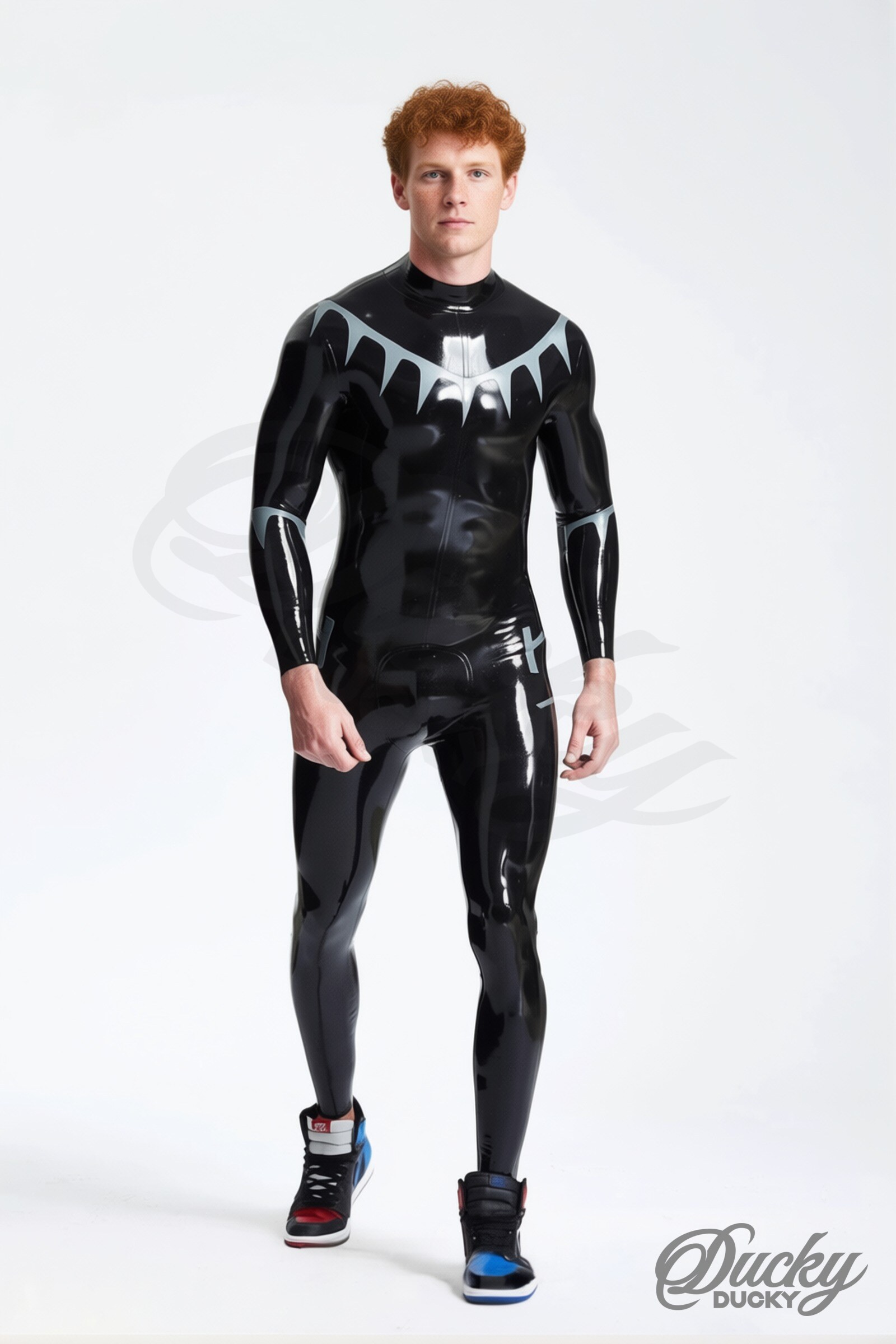 Mako – latex herencatsuit met haaientandmotief - Afbeelding 4