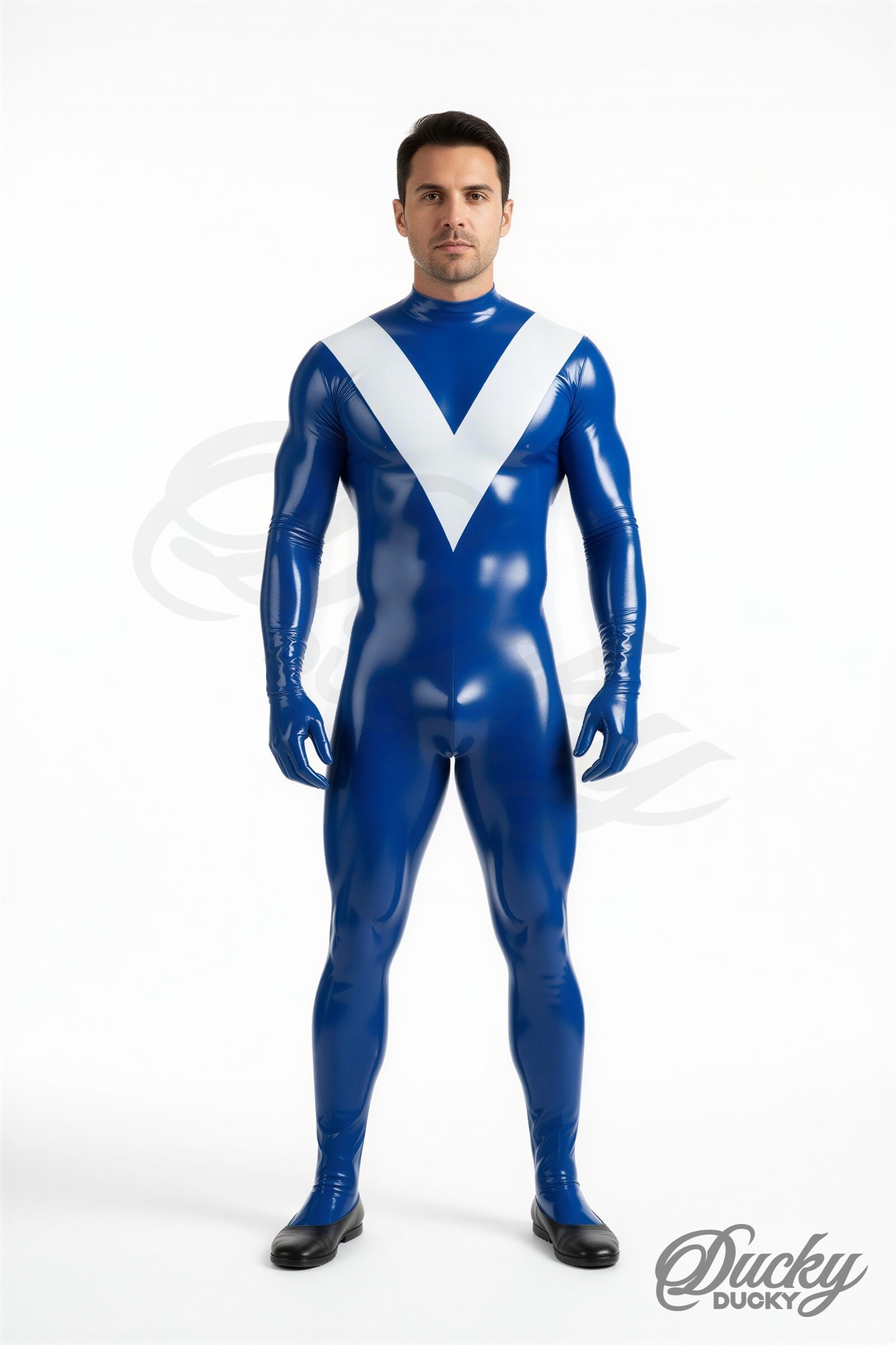 Météore – combinaison latex homme à chevron contrasté