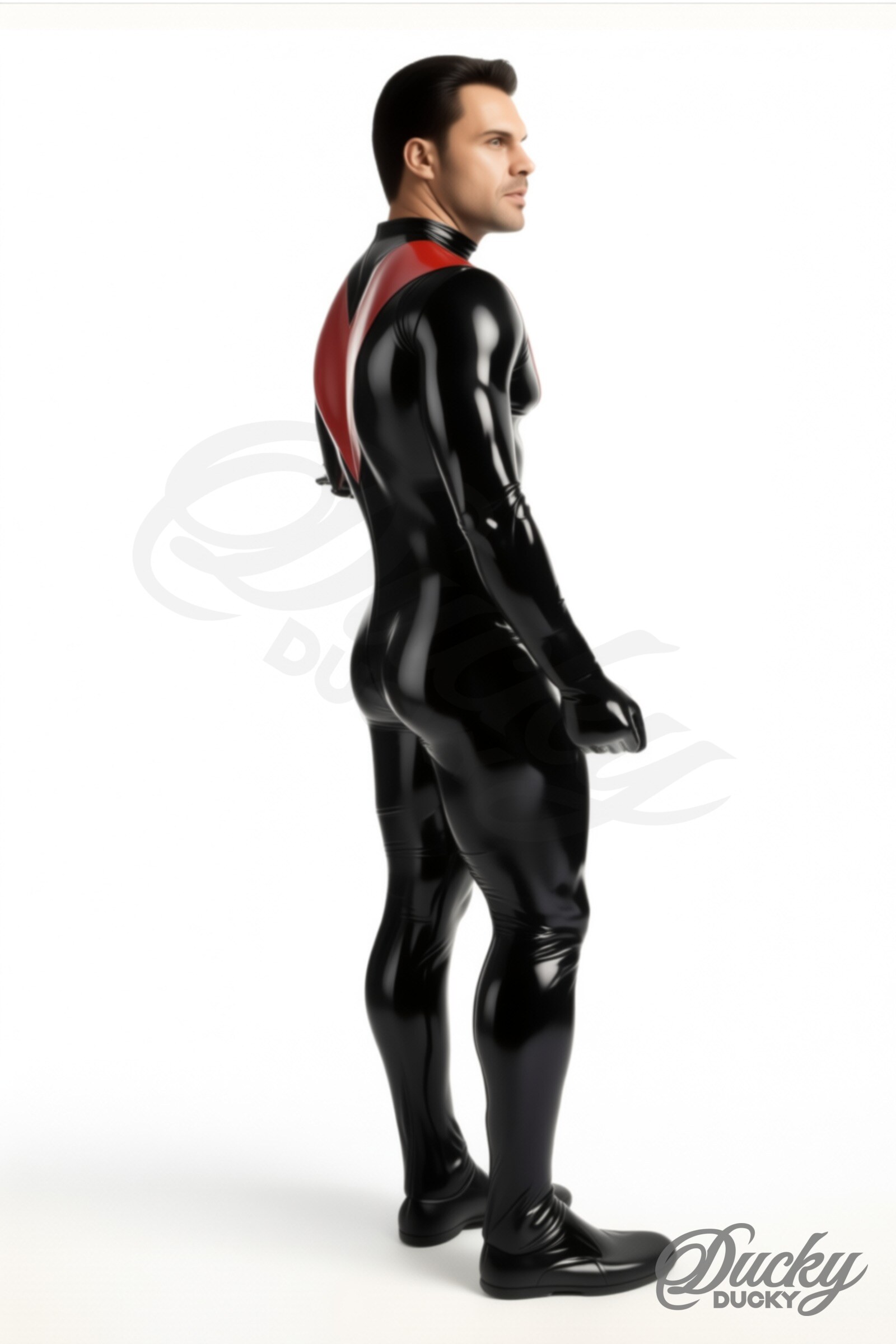Météore – combinaison latex homme à chevron contrasté