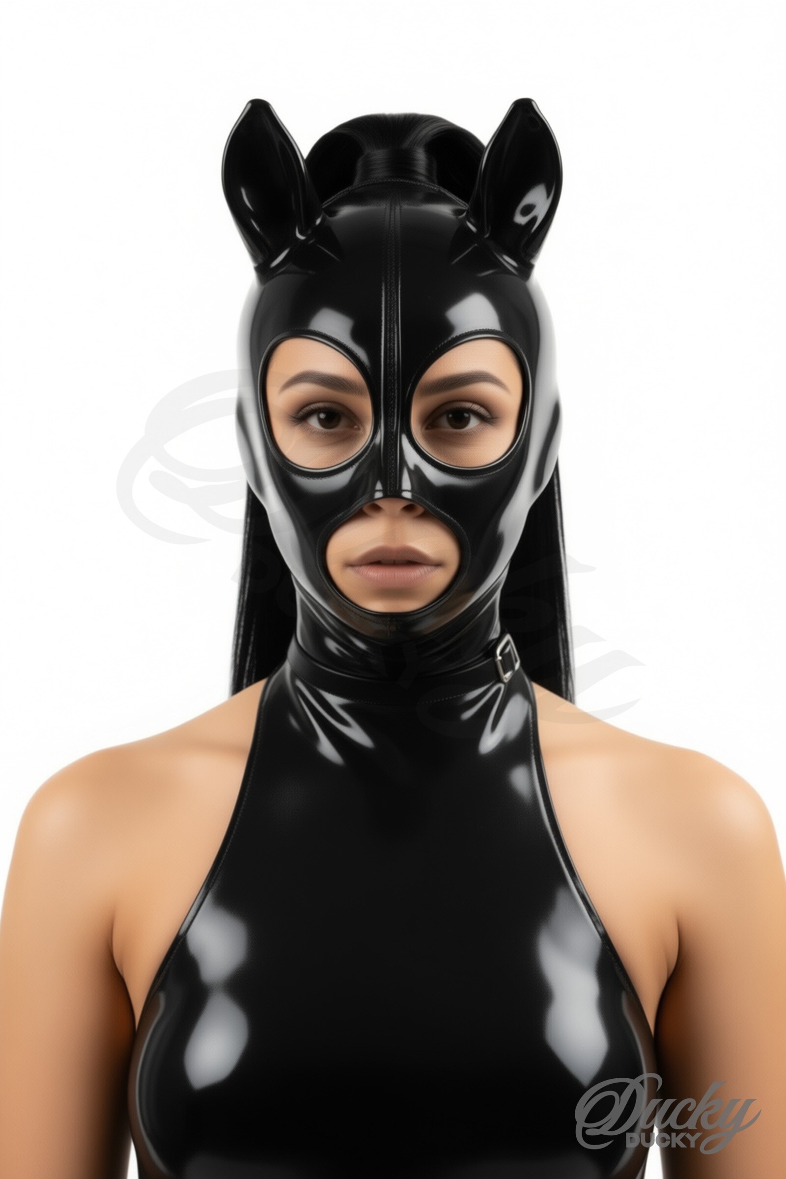 Mustang – latex ponymasker met manen