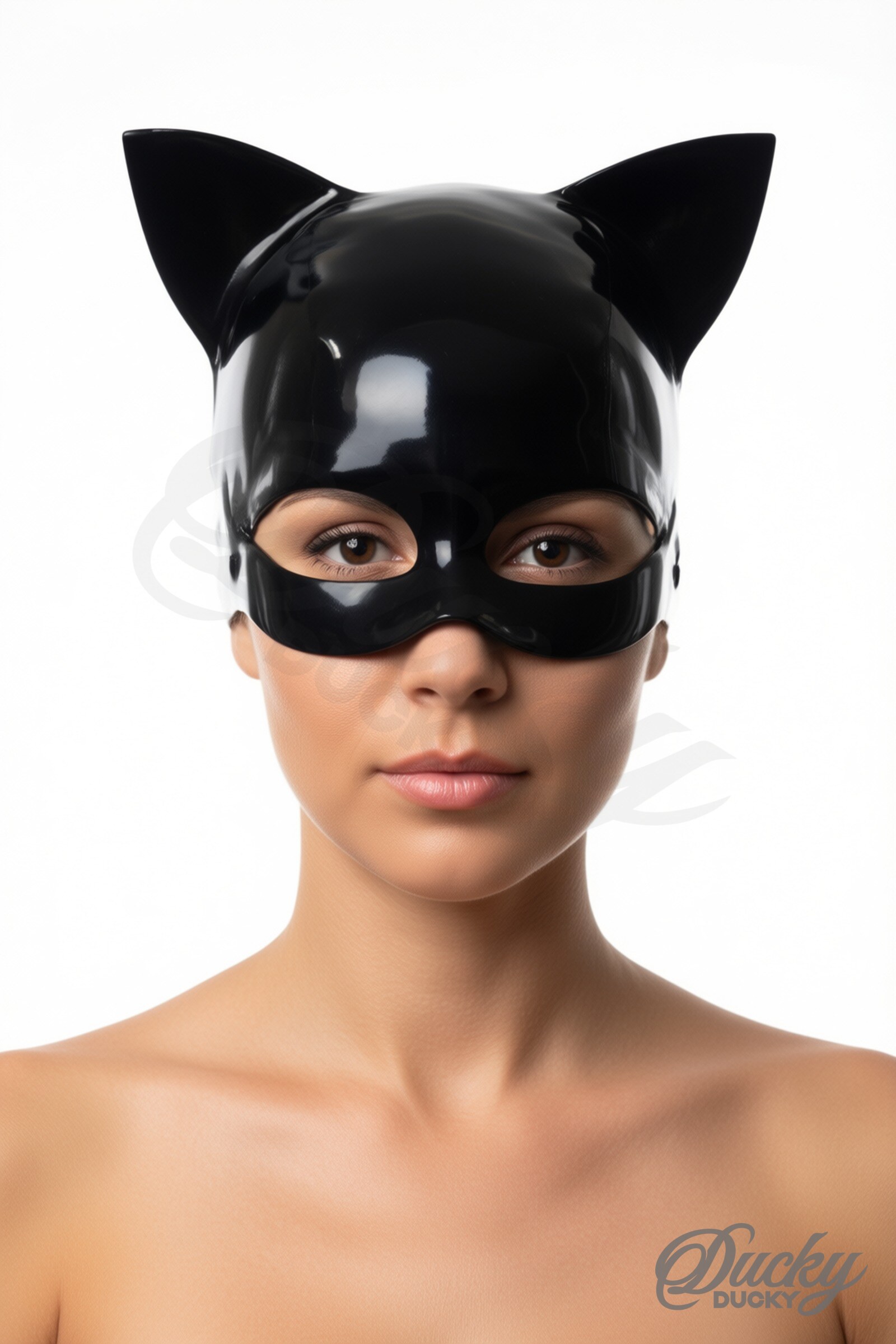 Nyx – cappuccio integrale da gatto in latex nero