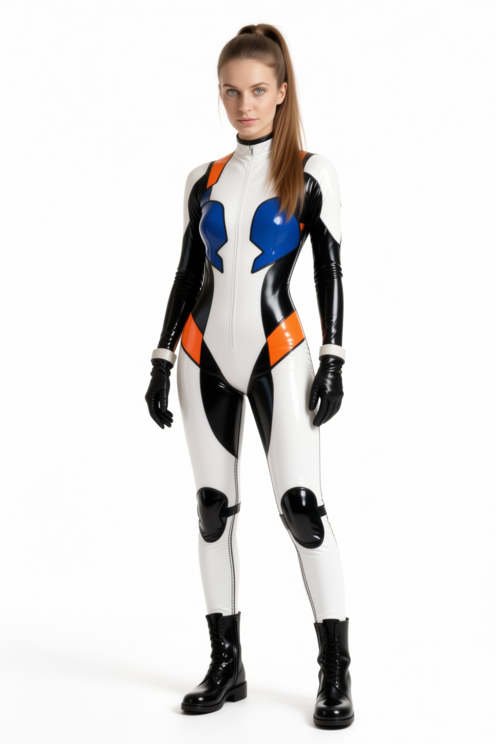 Pilote – latex pilotenpak voor dames met contrastpanelen
