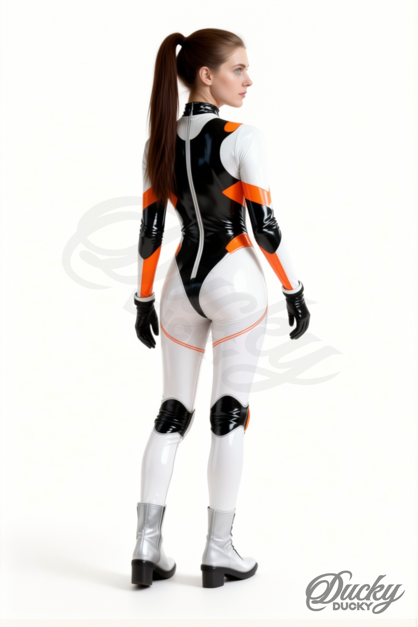 Pilote – latex pilotenpak voor dames met contrastpanelen