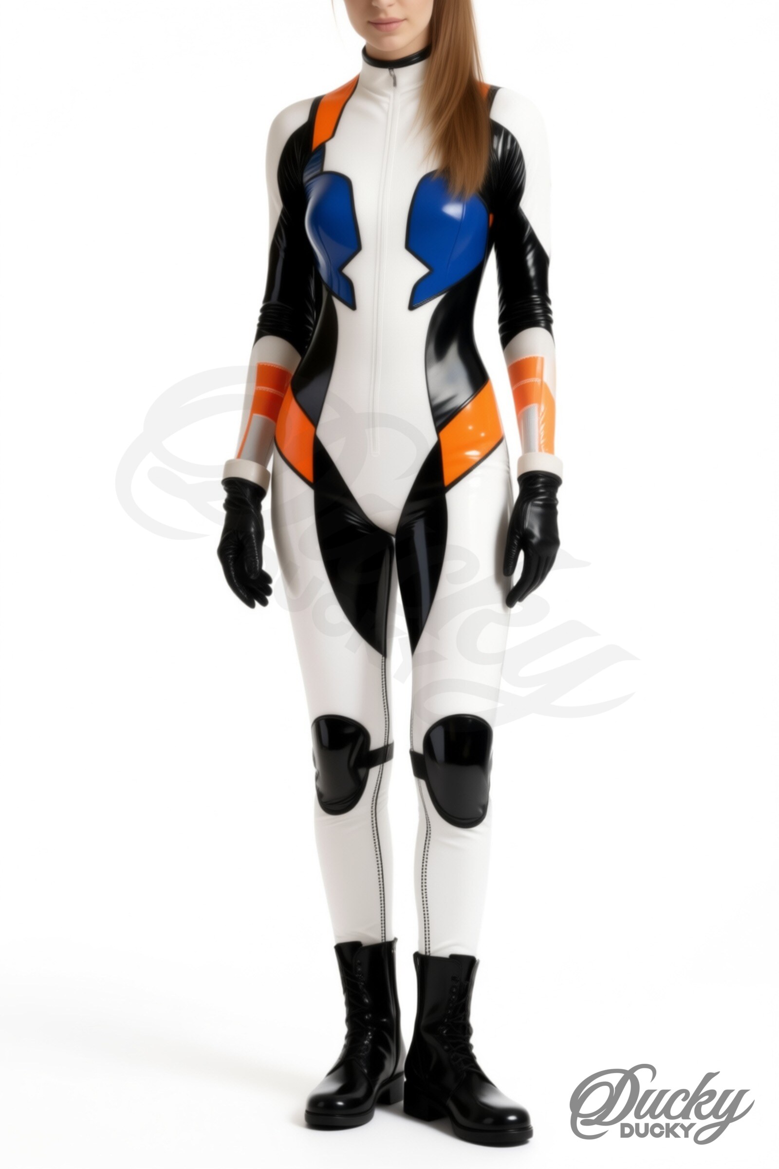 Pilote – latex pilotenpak voor dames met contrastpanelen