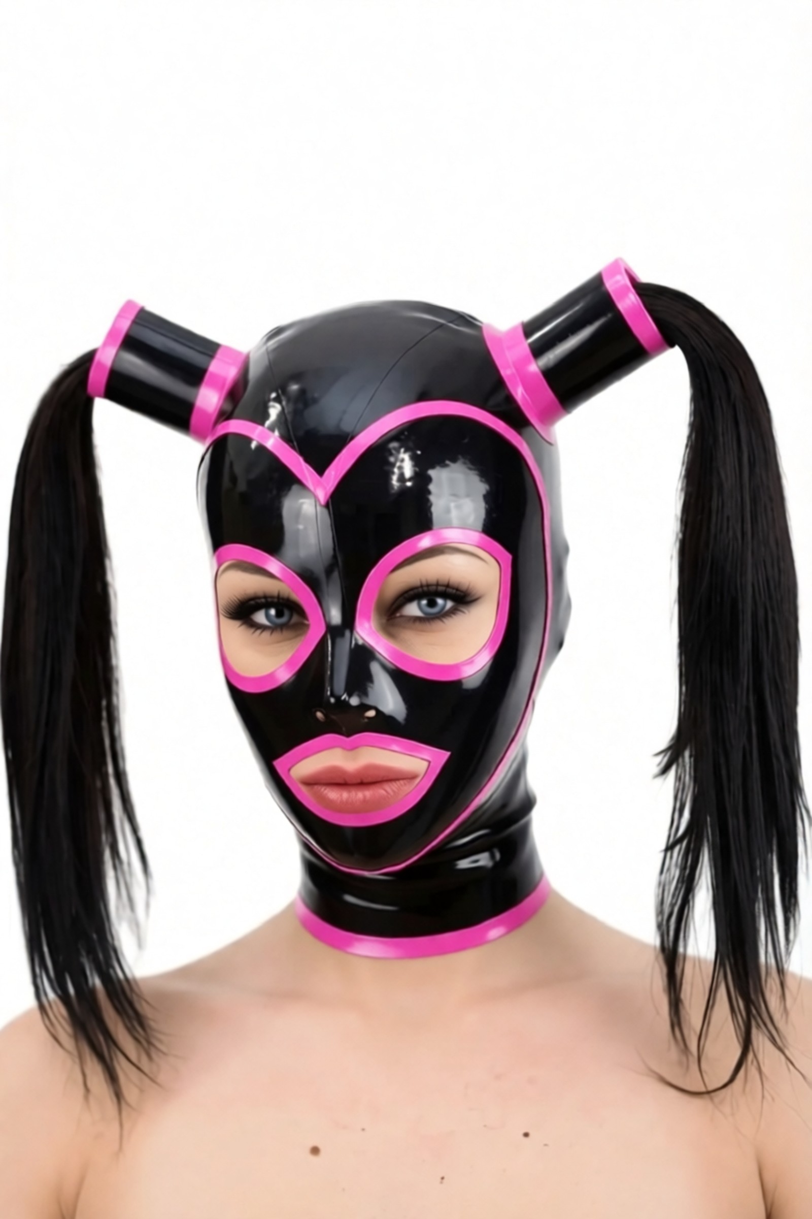 Pixie – cagoule latex à couettes
