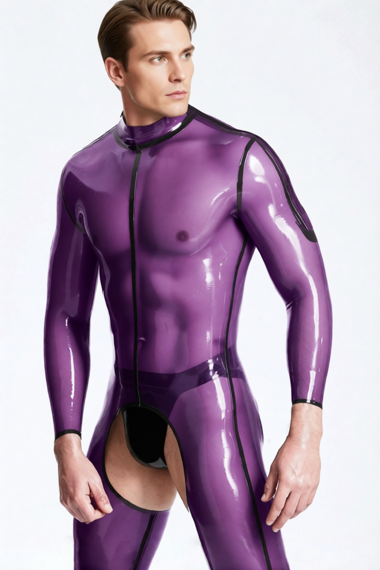 Rodeo – férfi latex catsuit chaps stílusban
