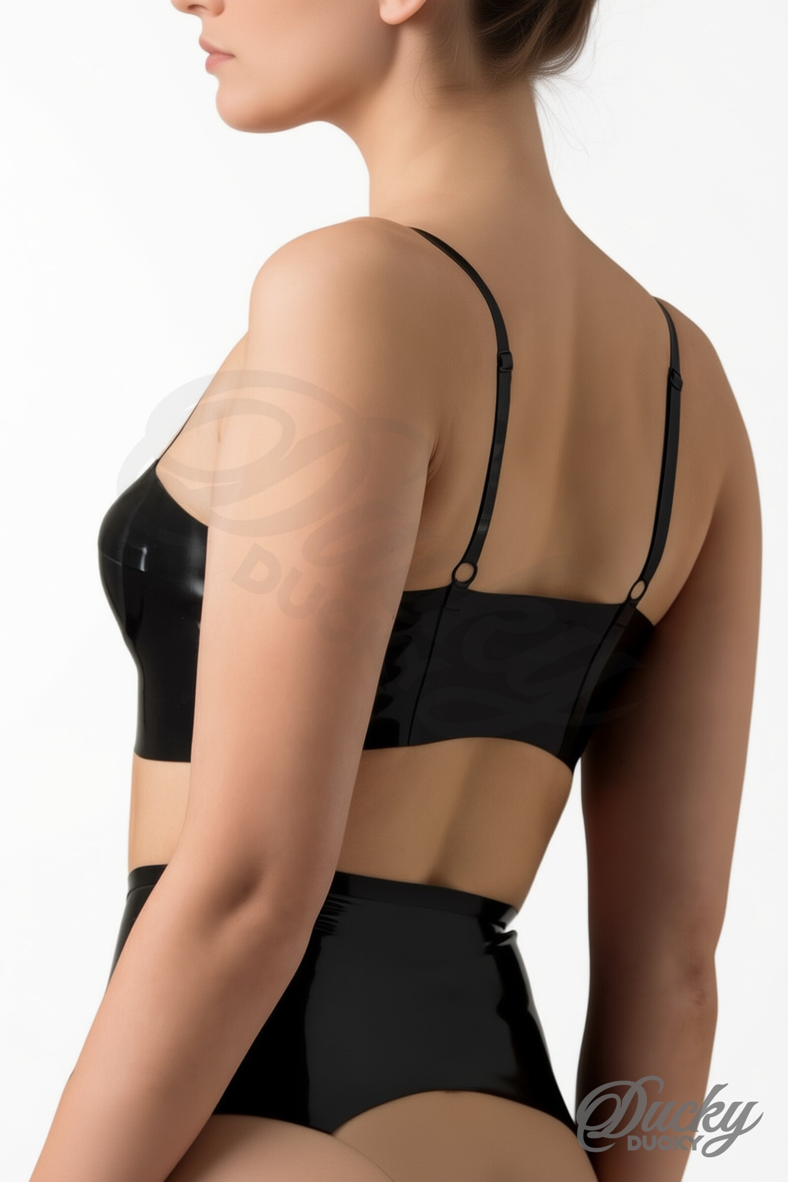Salomé – latex melltartó arany cipzárral elöl