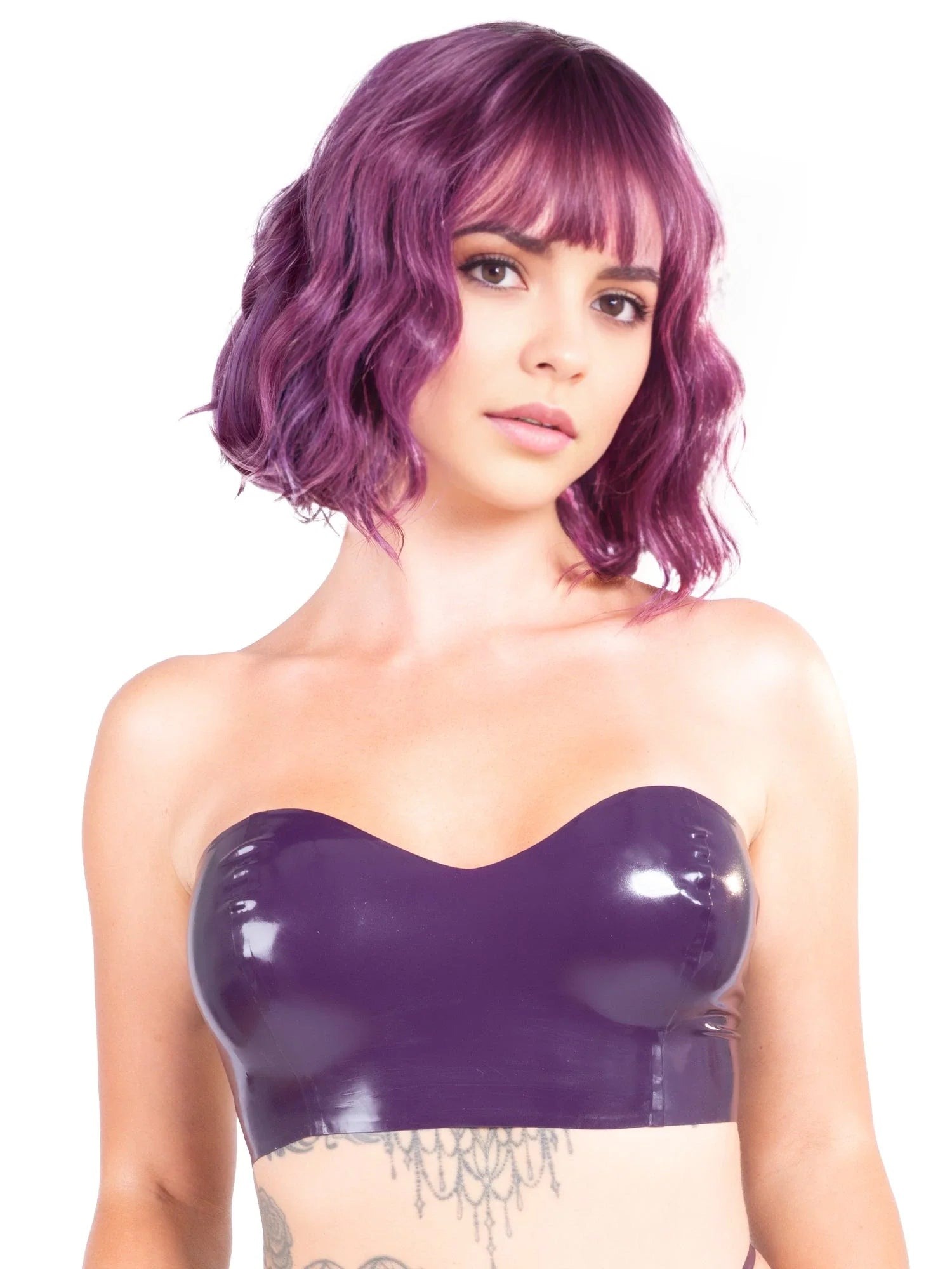 Twist – latex bandeautop met hartvormige hals