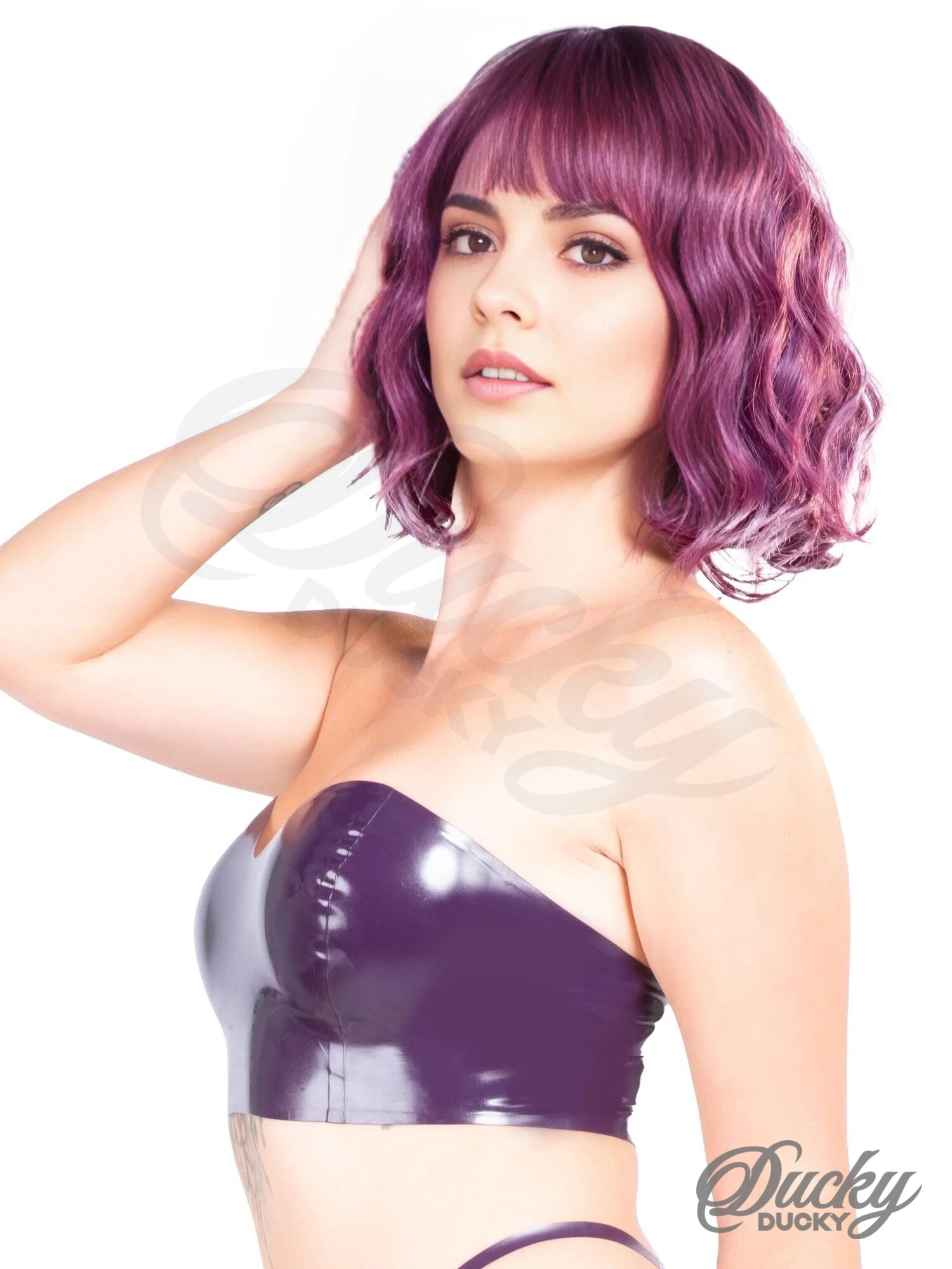 Twist – latex bandeautop met hartvormige hals