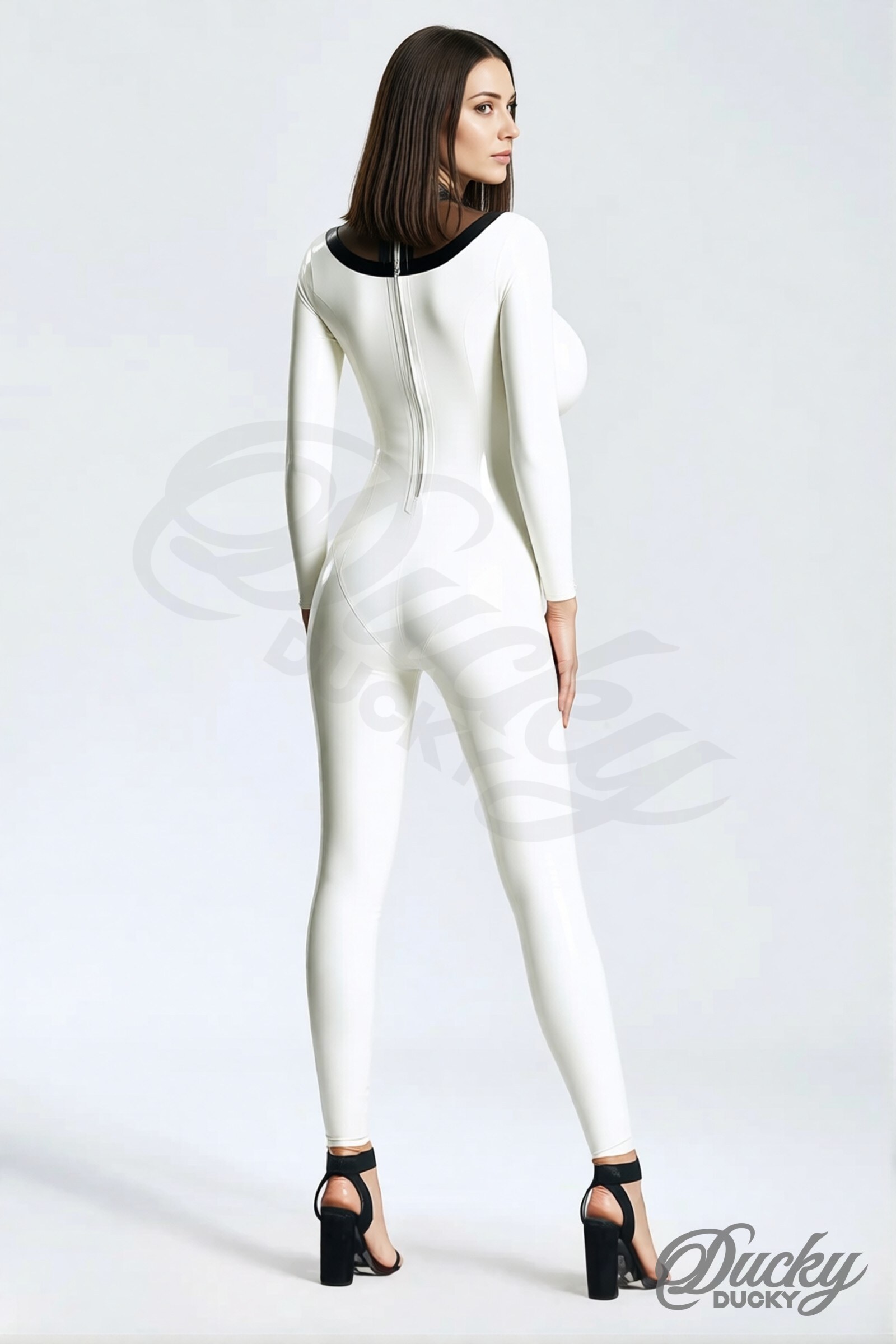 Vertigo – catsuit i latex med transparent V-panel