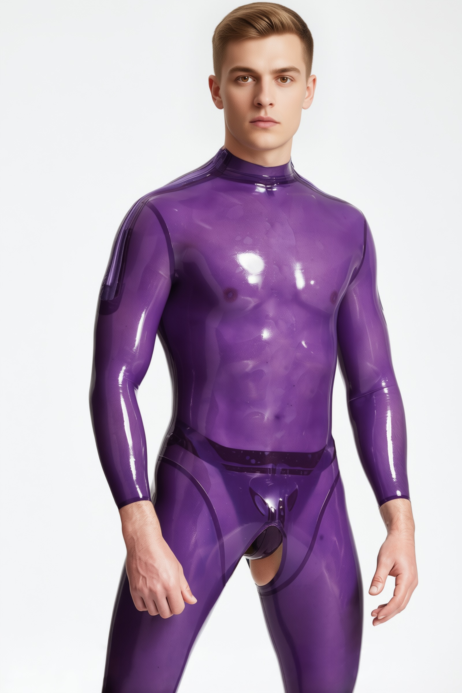 Voiceless – catsuit de látex para hombre con entrepierna abierta, cremalleras en los hombros