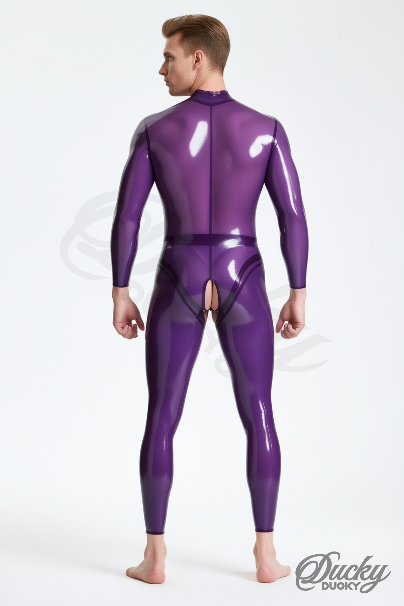 Voiceless – catsuit de látex para hombre con entrepierna abierta, cremalleras en los hombros