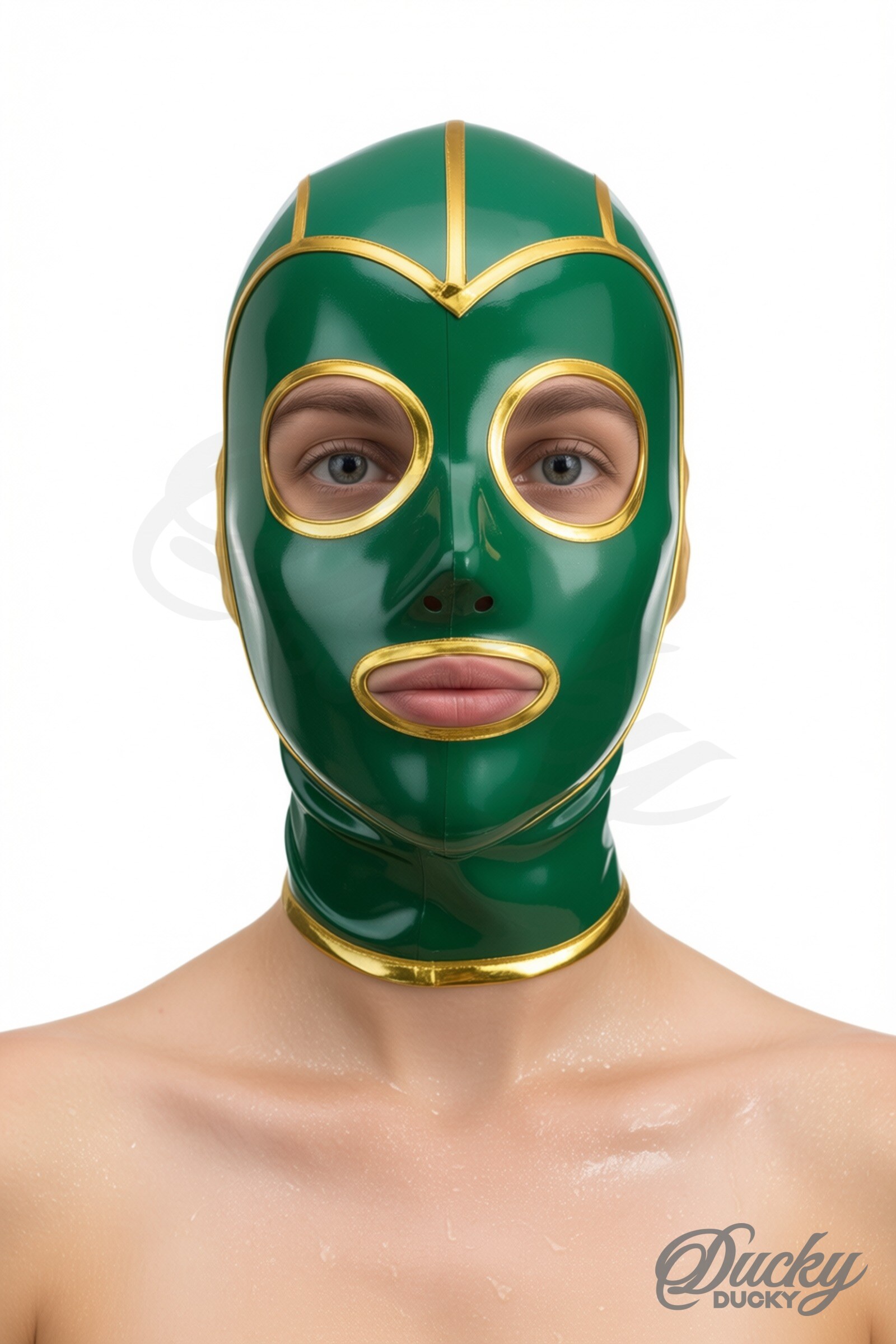 Menthe – mintgrøn latexhætte med hvide konturer - Billede 7